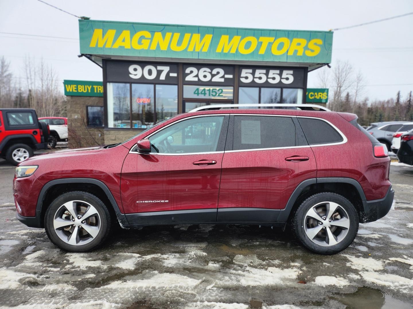 2021 RED /BLACK LEATHER JEEP CHEROKEE LIMITED (1C4PJMDX3MD) with an 3.2L engine, Automatic transmission, located at 1960 Industrial Drive, Wasilla, 99654, (907) 274-2277, 61.573475, -149.400146 - Photo#0